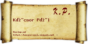 Kácsor Pál névjegykártya